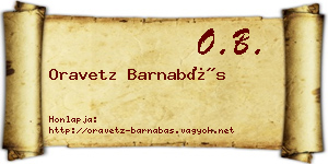 Oravetz Barnabás névjegykártya